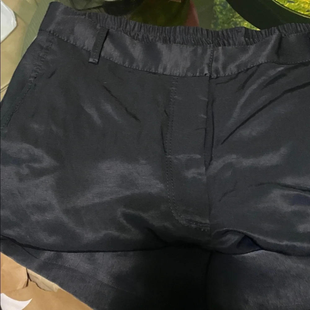 Zara ZW COLLECTION FLOWY PANTS linen blend black Sz XL - Picture 13 of 14